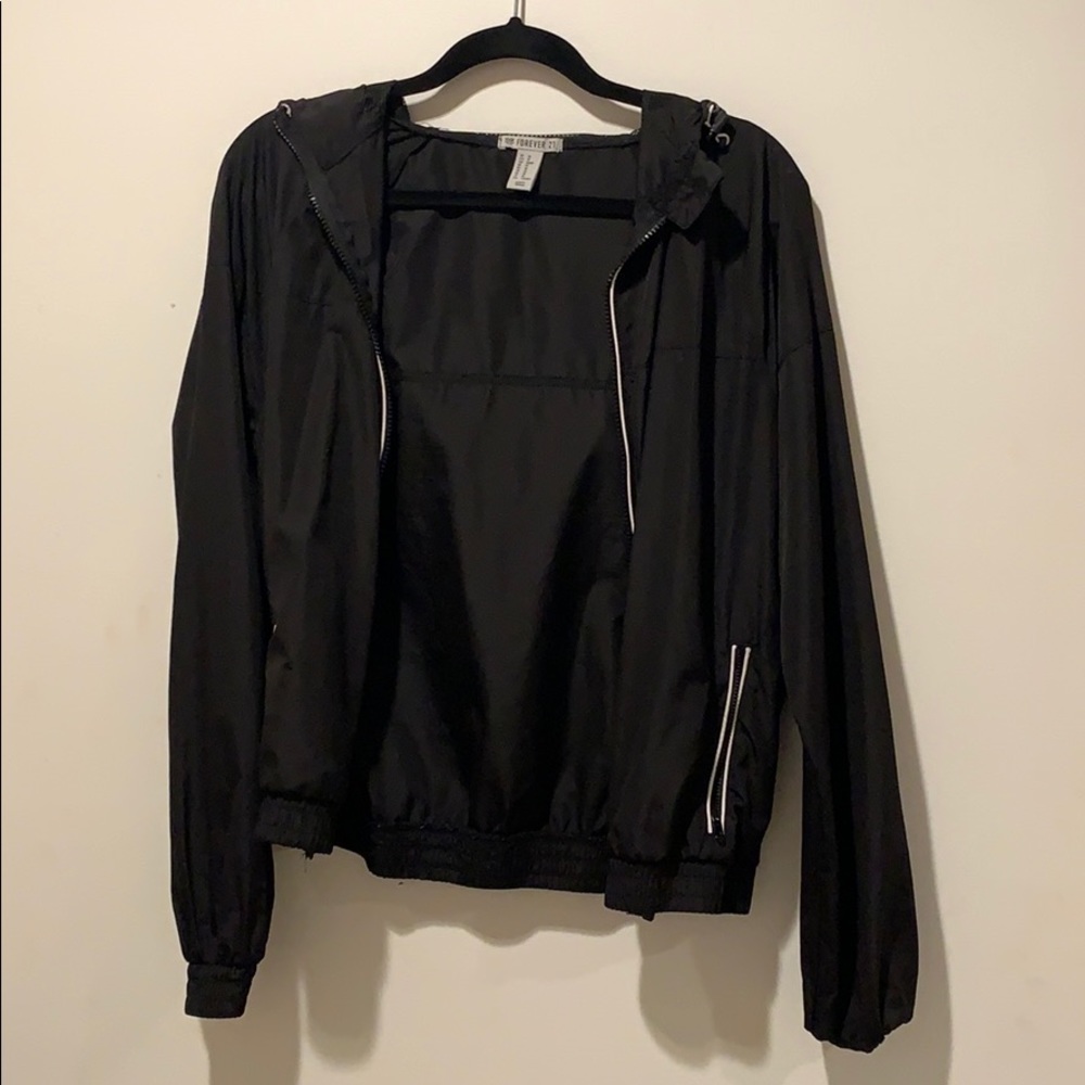 black windbreaker